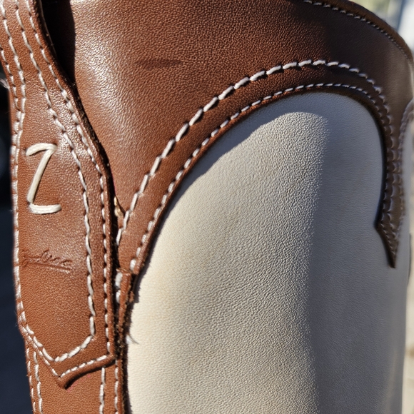 Zodiac Dawson Western Tall Boots - Brown/Cream Leather - Size 5.5M- NEW - Picture 15 of 16